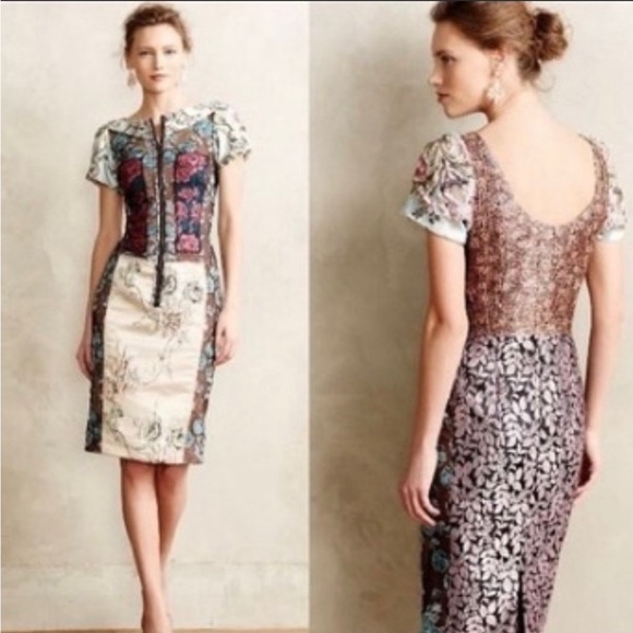 Byron Lars Beguile Brocade Sheath Dress Size 0 - Picture 9 of 10